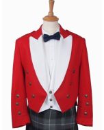 RED Prince Charlie Jacket & white Waistcoat - Scot Kilt Store