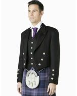 Scottish Barathea Wool Prince Charlie Kilt Jacket With & Waistcoat - Scot Kilt Store