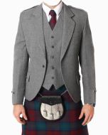 Light Grey Tweed Argyle 5 Button Vest - Scot Kilt Store
