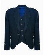 Tweed Crail Highland Blue Kilt Jacket and Waistcoat Scottish Wedding Dress - Scot Kilt Store