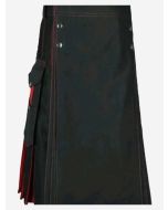 Black & Red Hybrid Kilt For Men - Scot Kilt Store