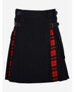 Black & Royal Stewart Tartan Hybrid Kilt - Scot Kilt Store