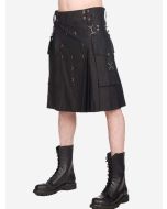 Black Gothic Utility Kilt For Men - Scot Kilt Store