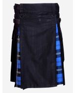 Black Hybrid With Ramsey Blue Tartan Kilt - Scot Kilt Store