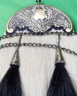Black and White Horse Hair Sporran With Gold Cantle1 - Scot Kilt Store 
