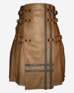 Brown Gladiator Leather Utility Kilt - Scot Kilt Store