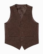 Dark Brown Tweed 5 Button Vest - Scot Kilt Store