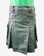 Green & Black Hybrid Leather Kilt - Scot Kilt Store