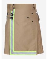 Khaki Firefighter Utility Kilt For Men - Scot Kilt Store
