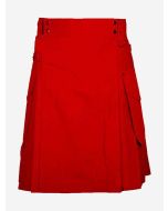 Red Modern Utility Kilt  For Men - Scot Kilt Store