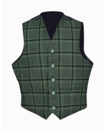 Traditional Style Lovat Green Tweed Argyle 5 Button Vest - Scot Kilt Store