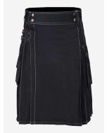Trendy Black Utility Kilt For Men - Scot Kilt Store