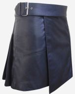 Black Leather Kilt with Buckle - Scot Kilt Store
